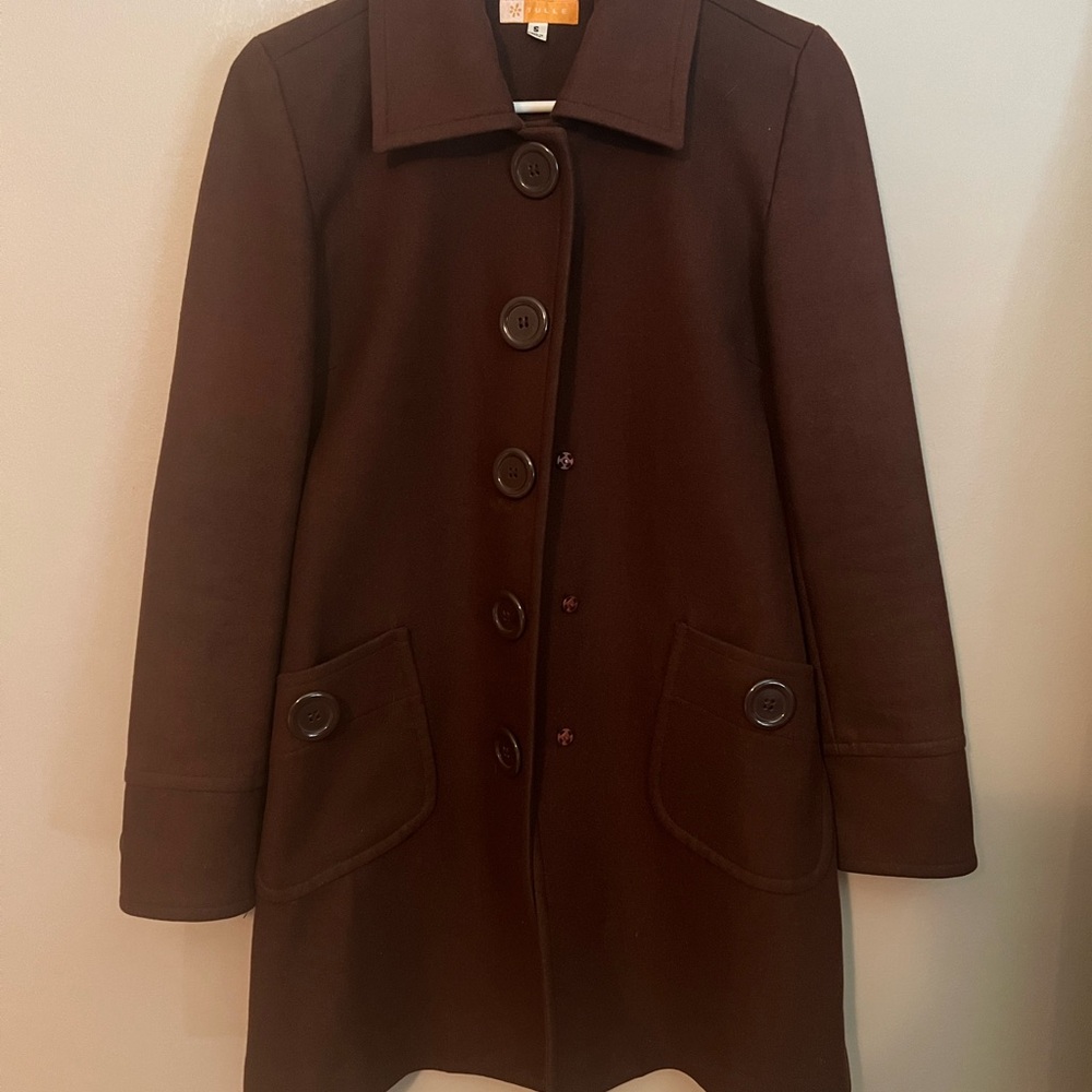 Anthropologie Tulle Wool Blend Peacoat